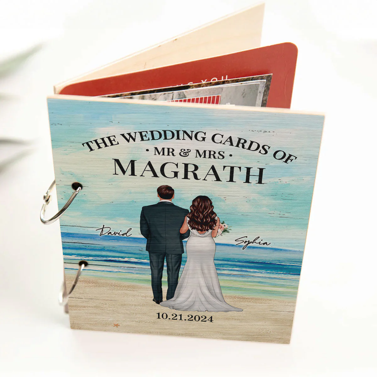 Wildflower Wedding Couple Personalized Card Keeper, Wedding Shower Card Holder - Image 5