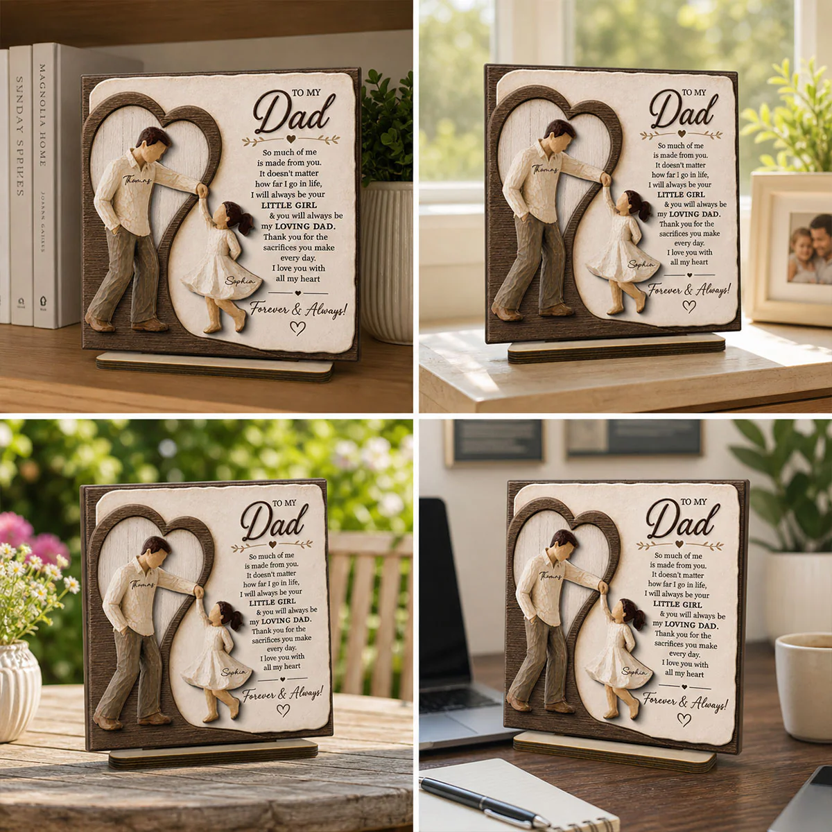 Will Always Be Your Little Girl Dancing Father & Daughter - Personalized 2-Layered Wooden Plaque - Sentimental Gift From Daughter - Image 9