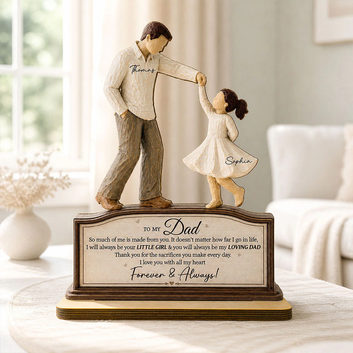 Will Always Be Your Little Girl Father & Daughter Dancing - Personalized 2-Layered Wooden Plaque - Sentimental Gift From Daughter