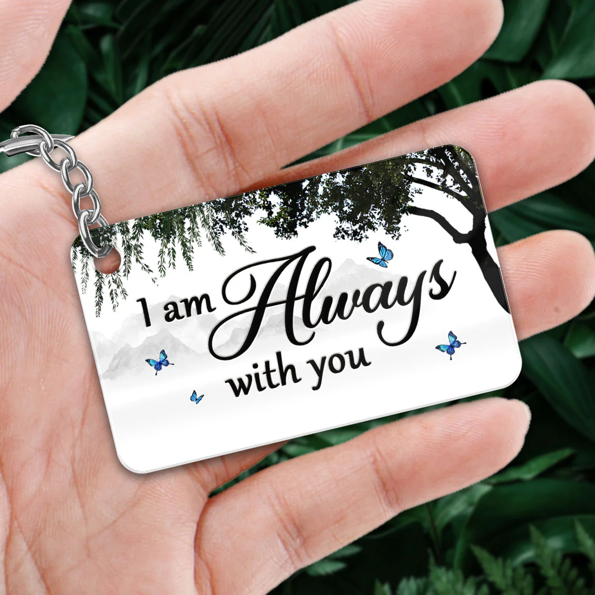 Willow Tree Family Memorial Remembrance Keepsake Personalized Acrylic Keychain - Image 2