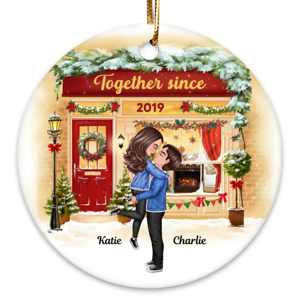 Winter Couple We Got This Personalized Christmas Circle Ornament - Image 6