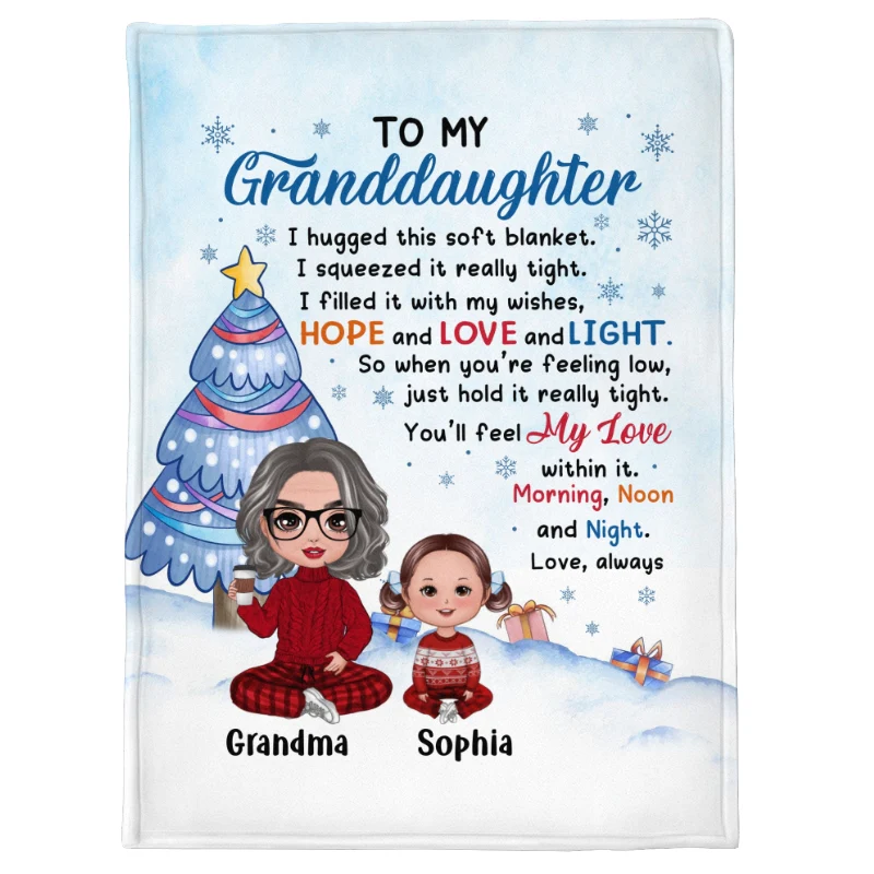 Winter Snow To My Granddaughter Grandson Personalized Fleece Blanket - Image 5