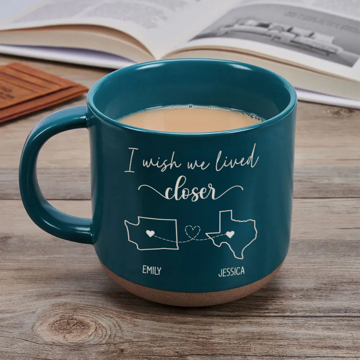 Long Distance Family Friends Siblings Sisters Besties Personalized Pottery Mug, Togetherness Christmas Gift - Image 10