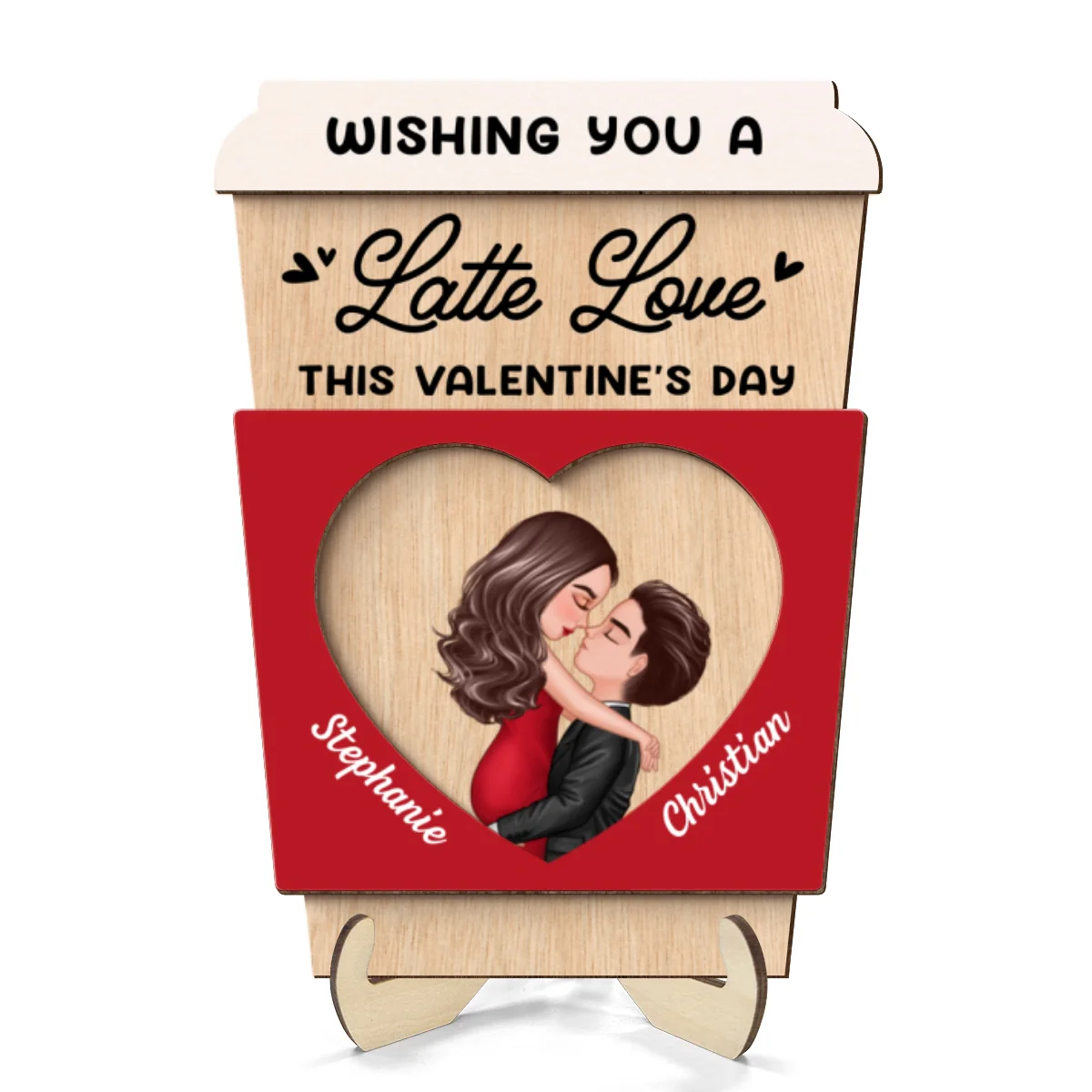 Wishing You A Latte Love Gift For Him Gift For Her Personalized 2-layer Wooden Plaque - Image 8