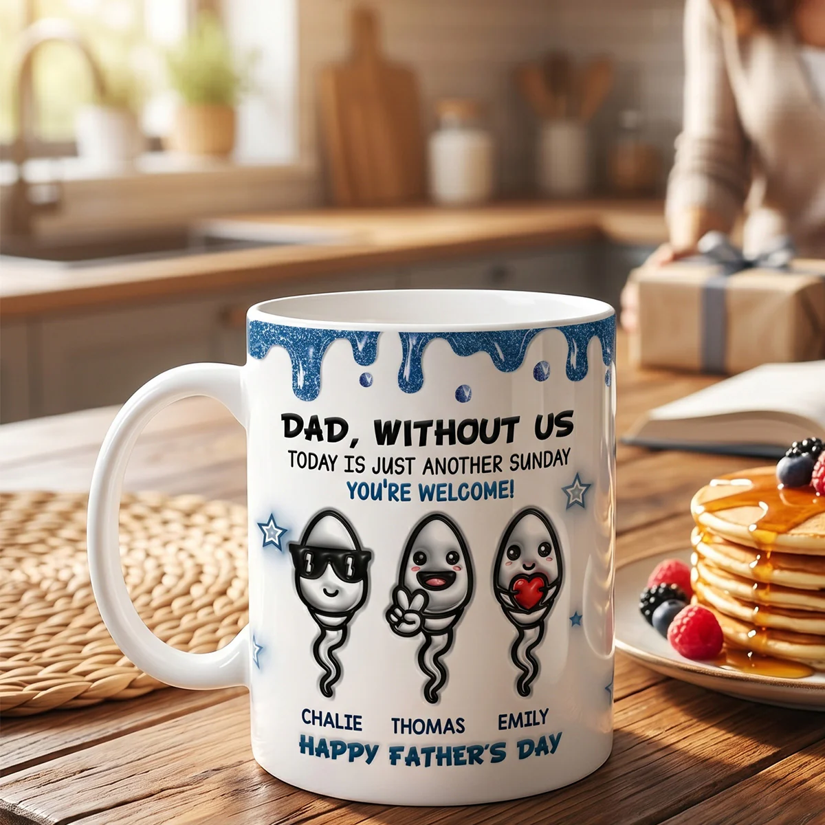 Without Us Today Is Just Another Sunday - Personalized Mug - Funny Father's Day Gift For Dad, Husband - Image 5