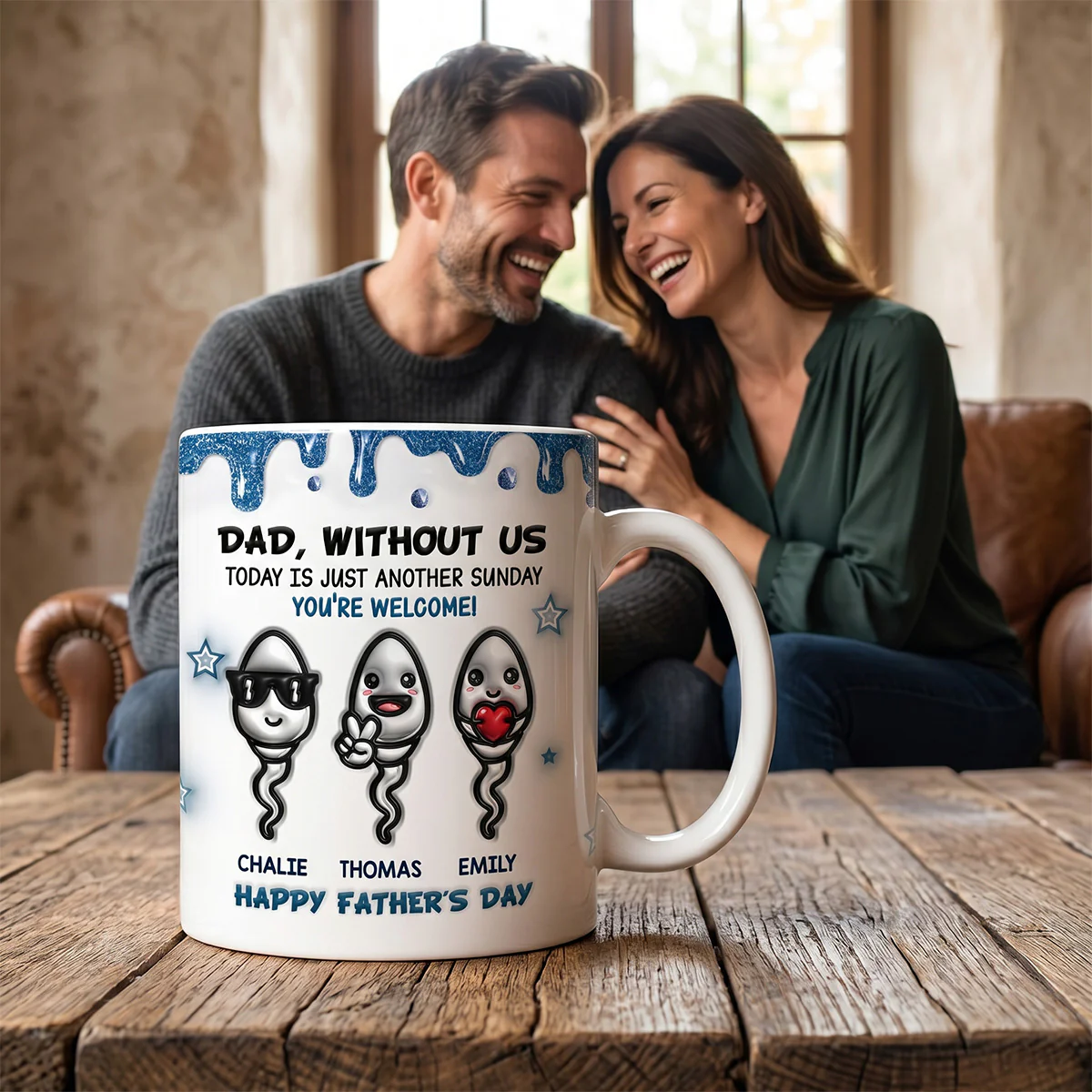 Without Us Today Is Just Another Sunday - Personalized Mug - Funny Father's Day Gift For Dad, Husband - Image 7