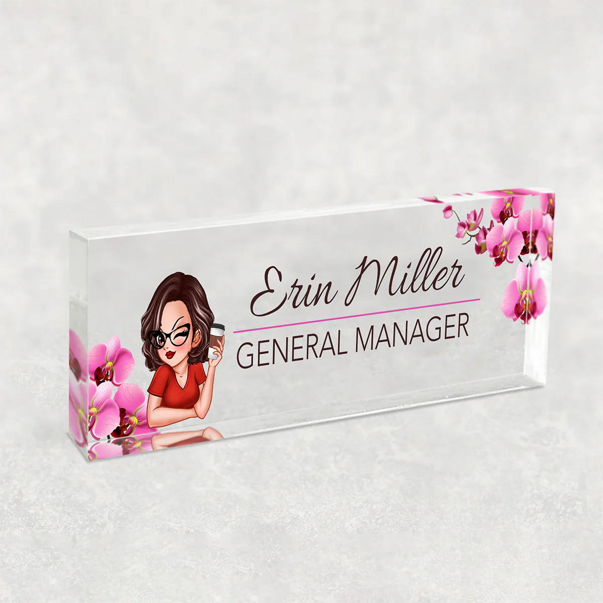 Woman Office Personalized Acrylic Desk Name Plate, Office Desk Decor, Gift For Colleagues, Coworkers - Image 12
