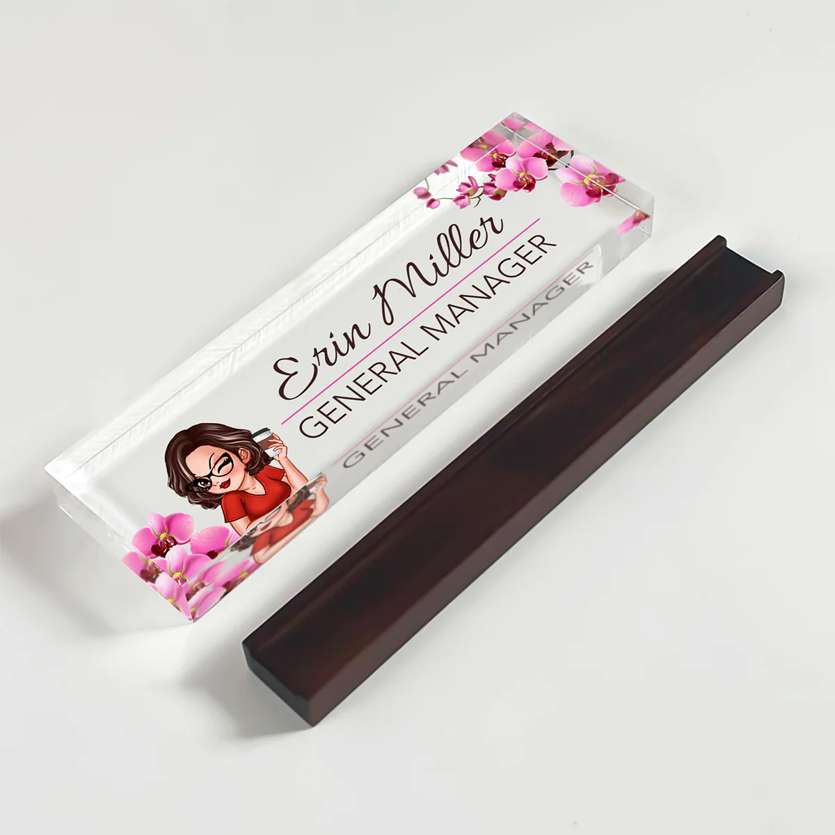 Woman Office Personalized Acrylic Desk Name Plate, Office Desk Decor, Gift For Colleagues, Coworkers - Image 14