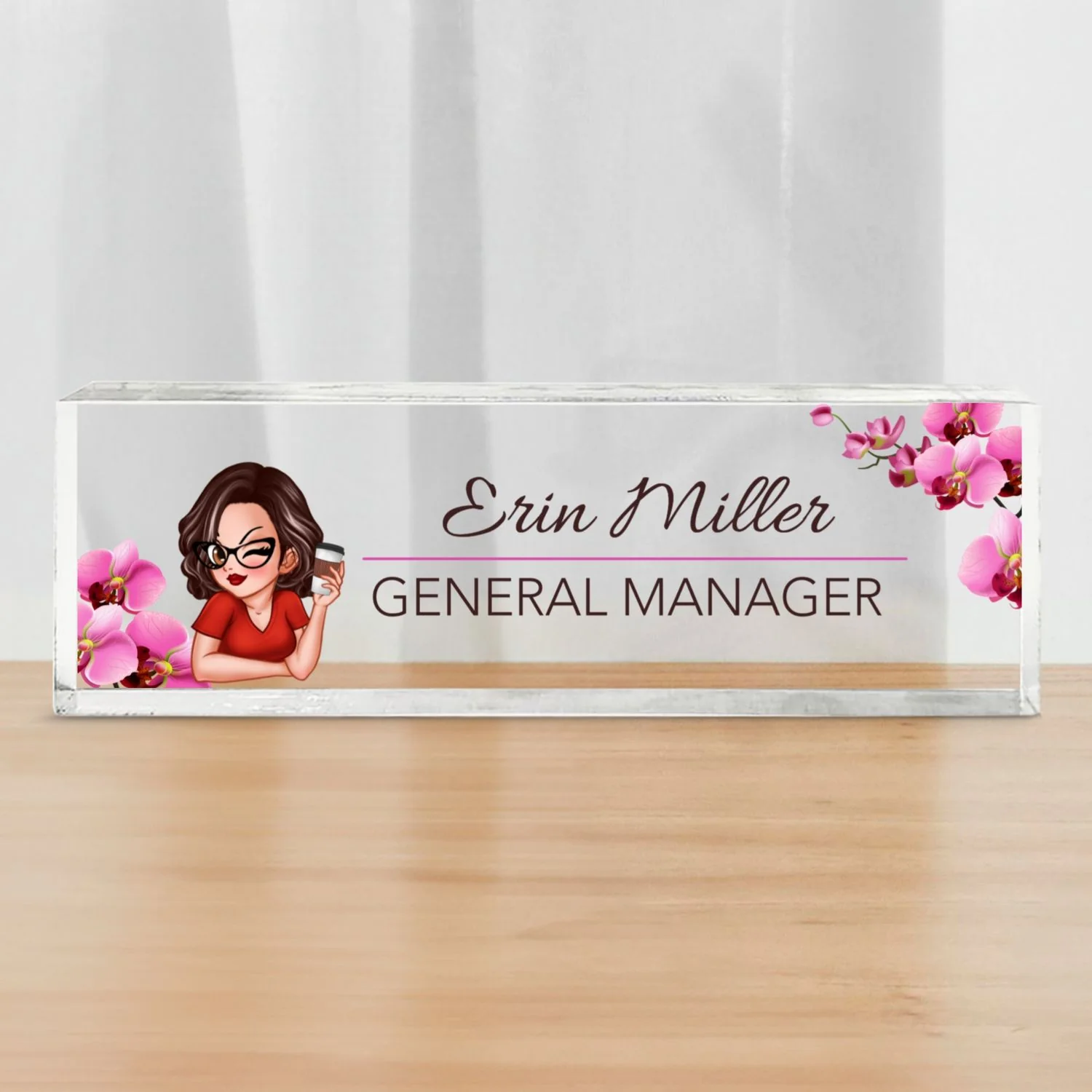 Woman Office Personalized Acrylic Desk Name Plate, Office Desk Decor, Gift For Colleagues, Coworkers - Image 7