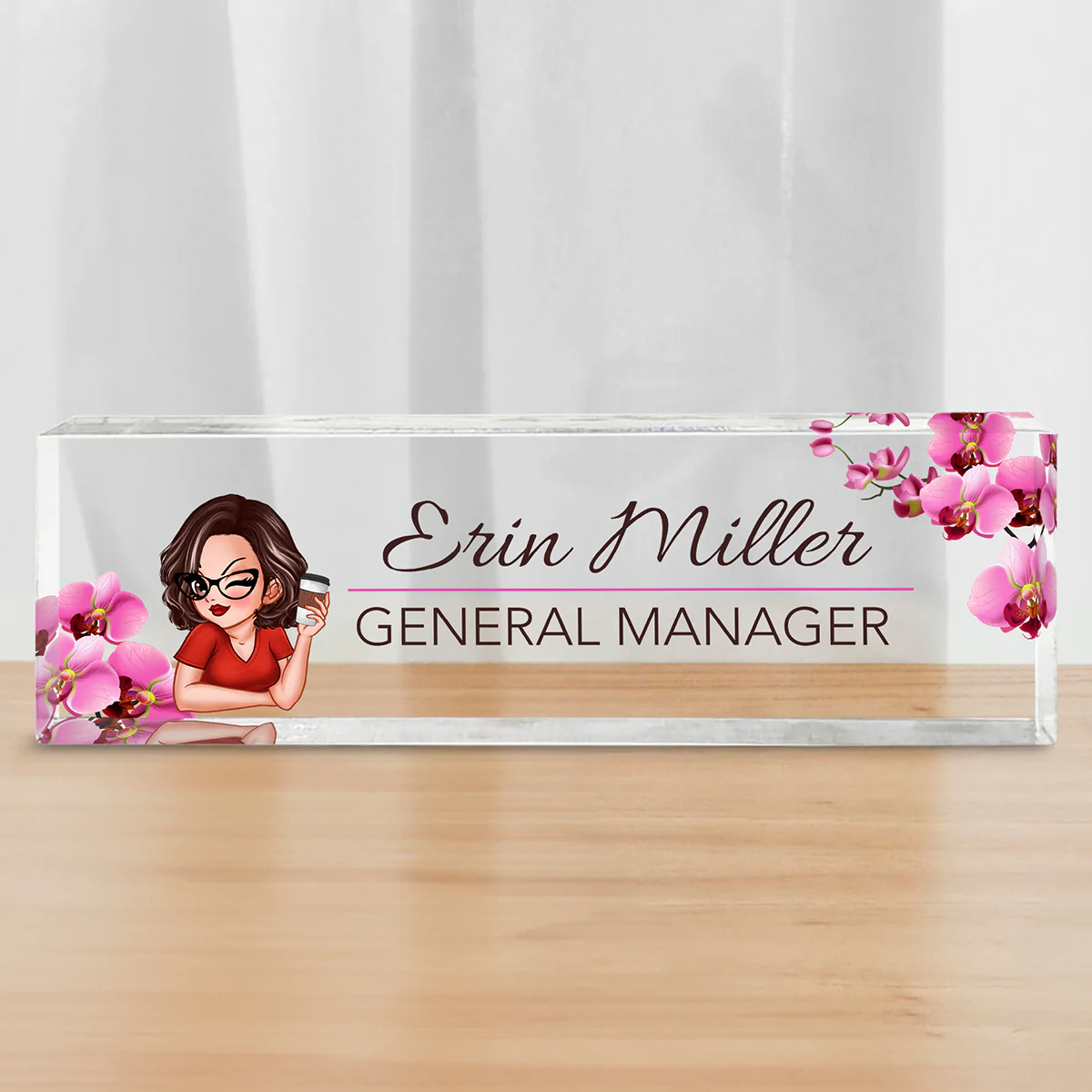 Woman Office Personalized Acrylic Desk Name Plate, Office Desk Decor, Gift For Colleagues, Coworkers - Image 8