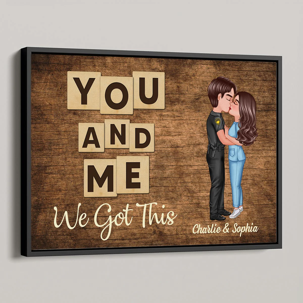 Wood Background You & Me We Got This Couple Personalized Poster - Image 6