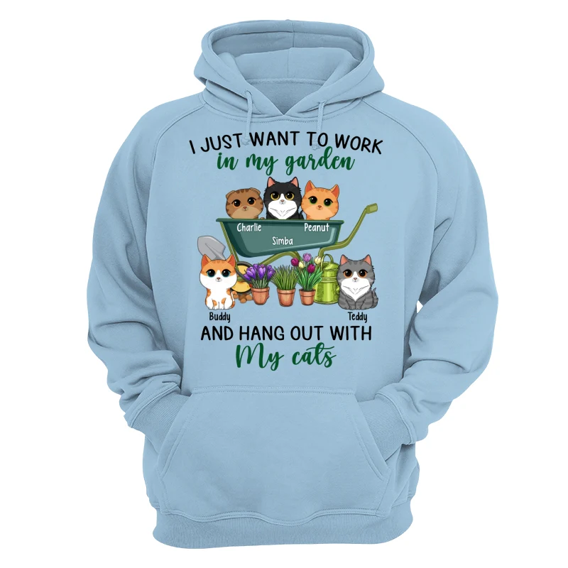 Work In Garden And Hang Out With Cats Cute Cat Vector Personalized Shirt - Image 16