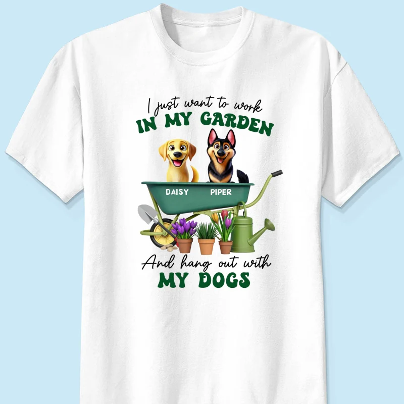 Work In Garden And Hang Out With My Dogs Personalized Shirt, 3D Cute Dogs - Image 8