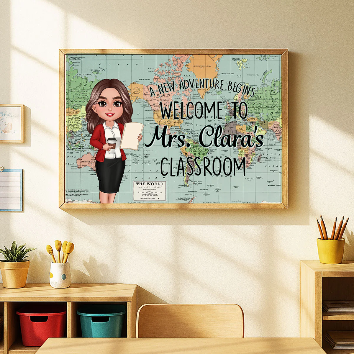 World Map Adventure Themed Welcome To Classroom Personalized Poster, Back To School, Classroom Decor - Image 3
