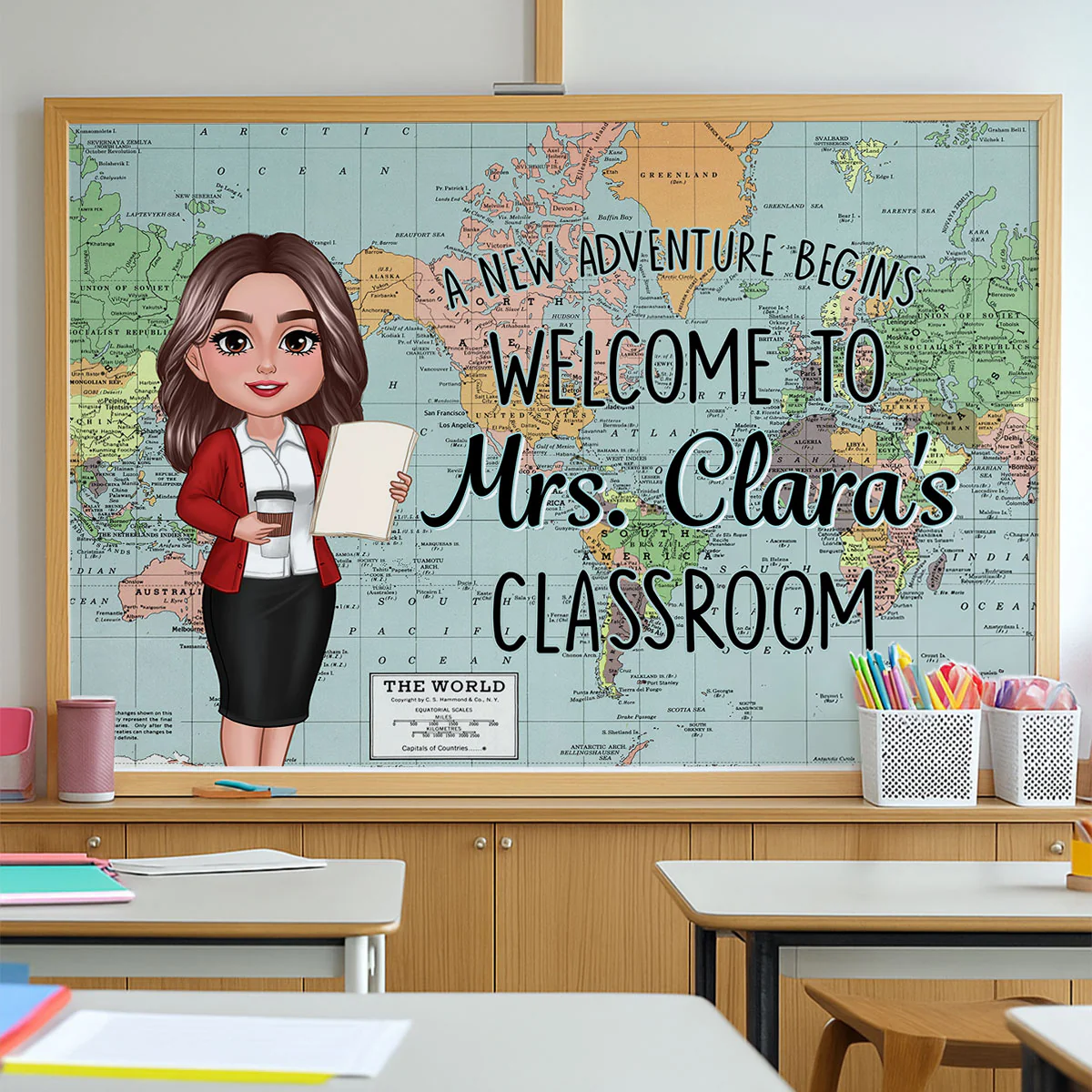 World Map Adventure Themed Welcome To Classroom Personalized Poster, Back To School, Classroom Decor - Image 4