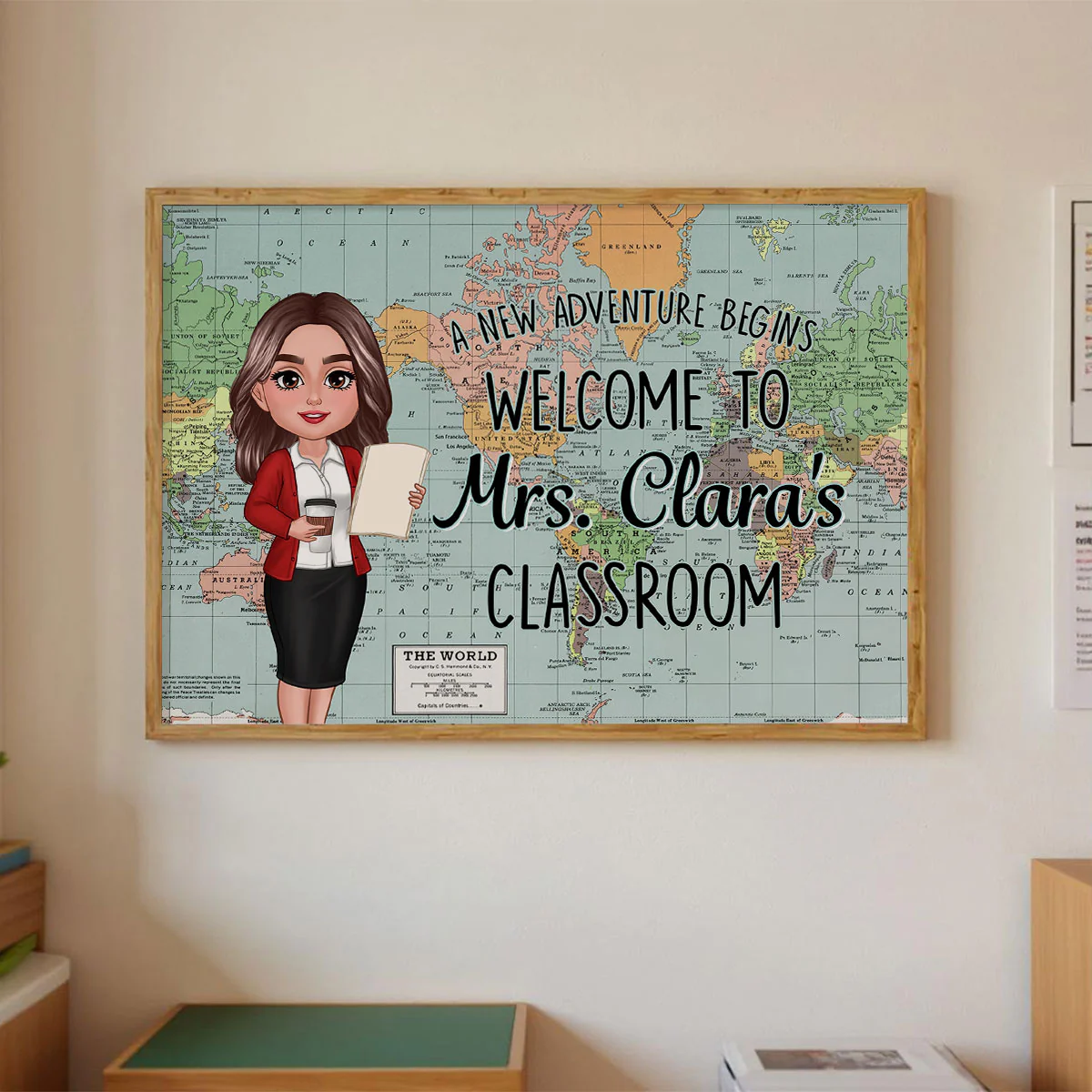 World Map Adventure Themed Welcome To Classroom Personalized Poster, Back To School, Classroom Decor - Image 6