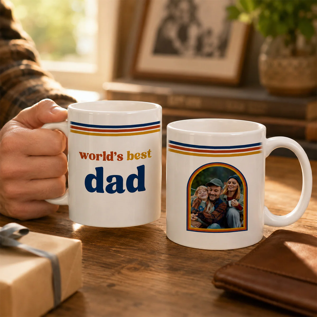 World's Best Dad Grandpa Retro 70s Style Custom Photo - Personalized Mug - Father's Day Gift For Husband, Dad, Grandpa - Image 3