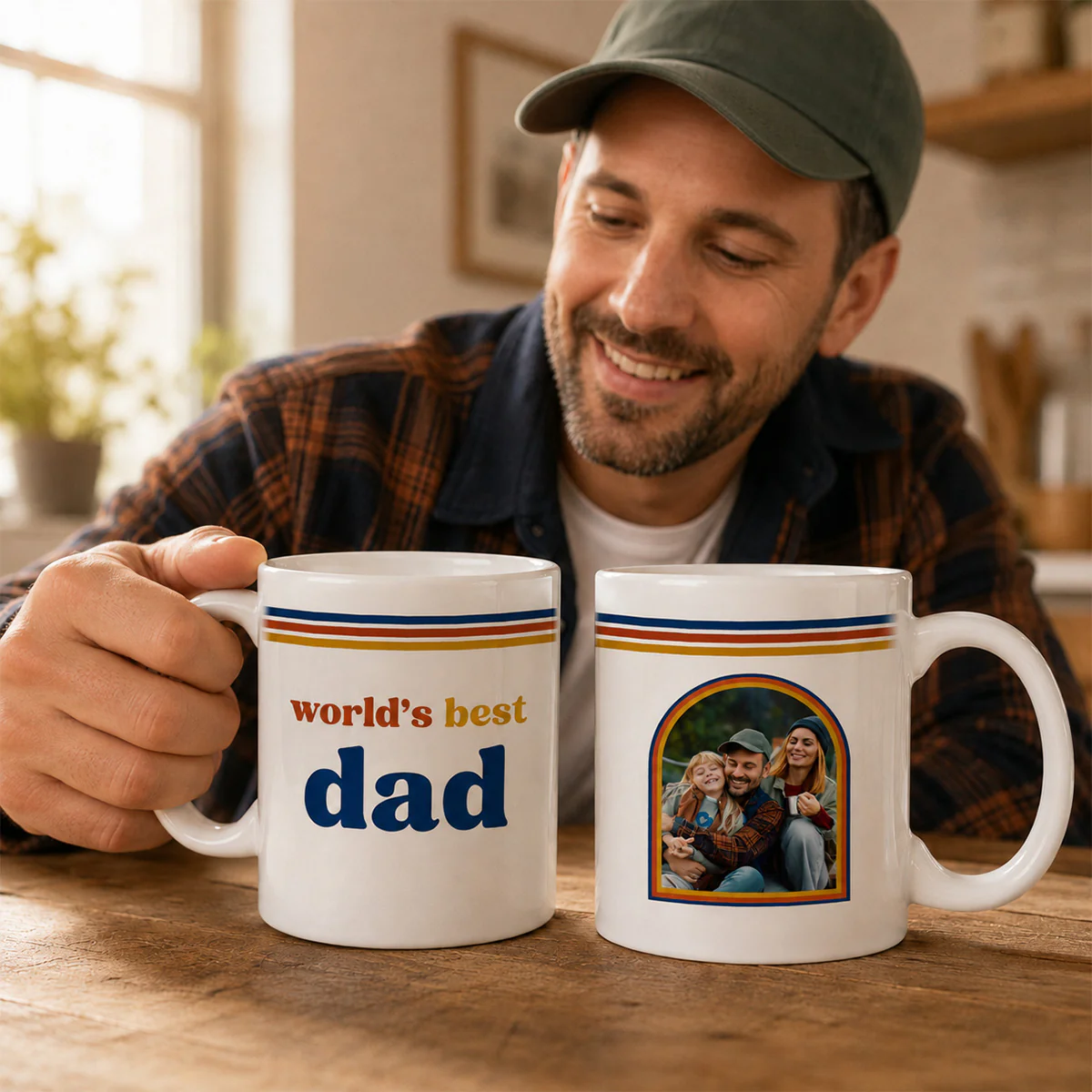 World's Best Dad Grandpa Retro 70s Style Custom Photo - Personalized Mug - Father's Day Gift For Husband, Dad, Grandpa - Image 6