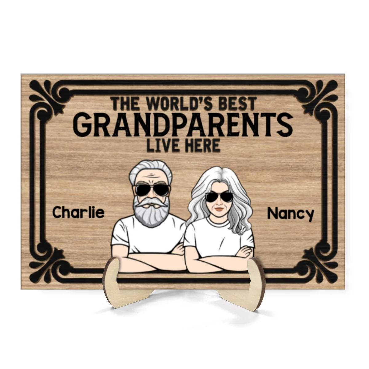 World‘s Best Grandparents Live Here Personalized 2-Layer Wooden Plaque - Image 10