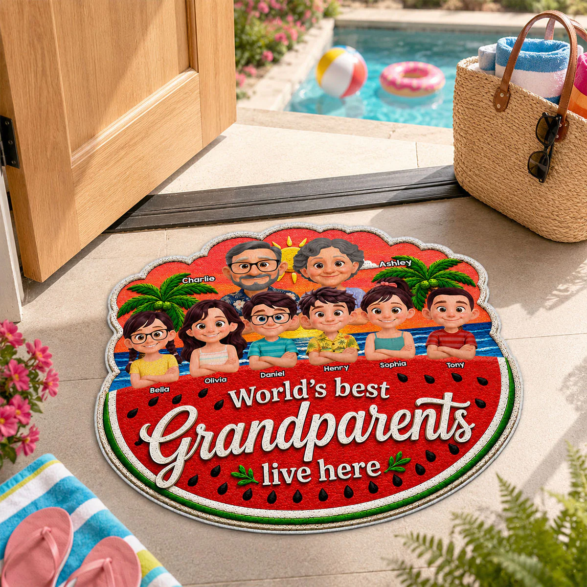World's Best Grandparents - Personalized Doormat - Gift For Grandparents, Summer Decor - Image 10