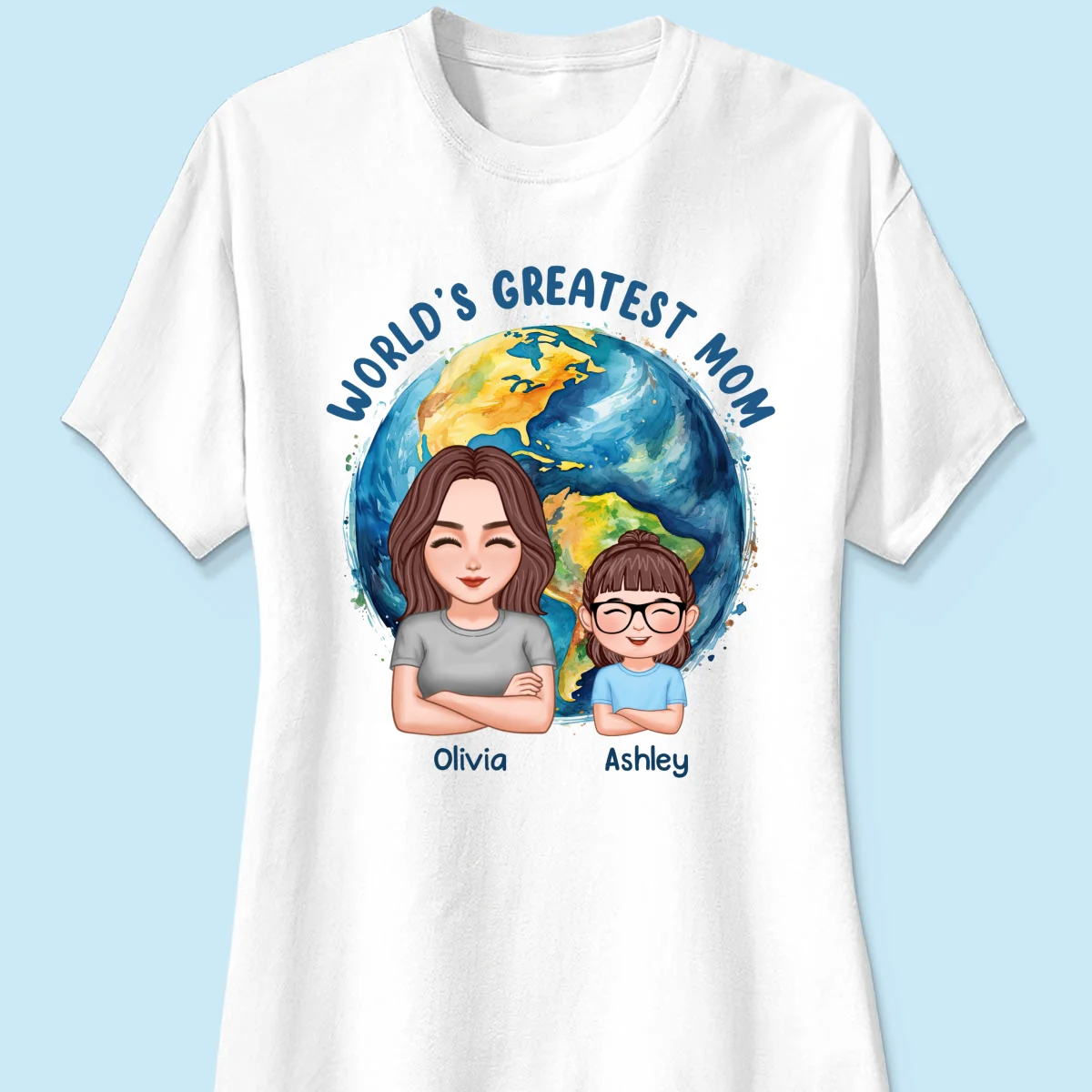 World‘s Greatest Mom Globe Personalized Shirt - Image 11