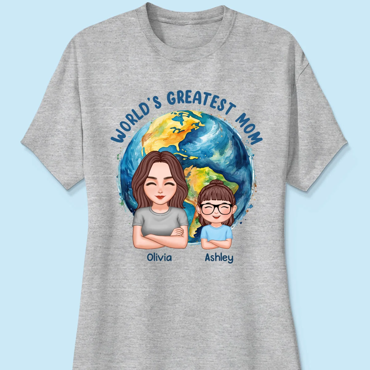 World‘s Greatest Mom Globe Personalized Shirt - Image 12