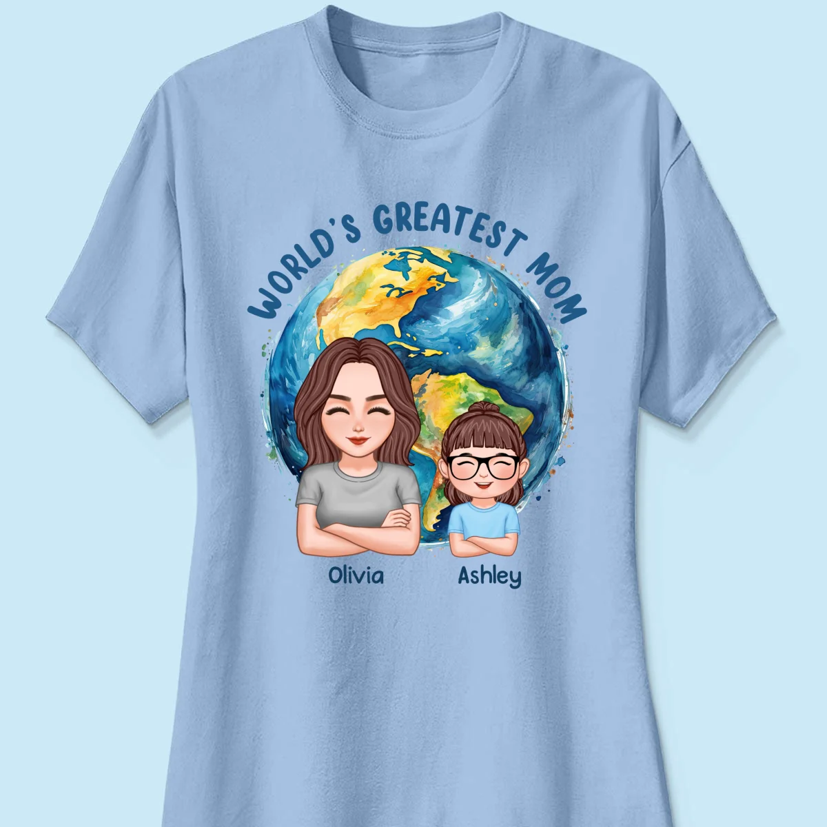 World‘s Greatest Mom Globe Personalized Shirt - Image 14