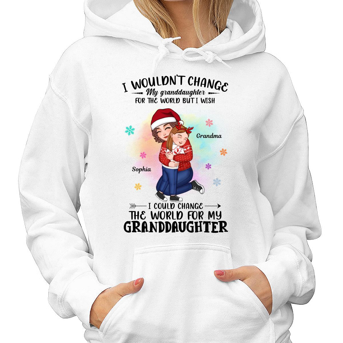 Wouldn‘t Change My Grandkid For The World Grandma Personalized Hoodie Sweatshirt - Image 4
