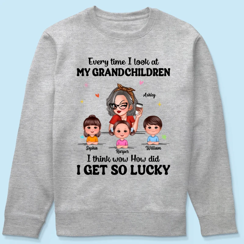 Wow How Did I Get So Lucky Personalized Shirt, Gift For Grandma - Image 20