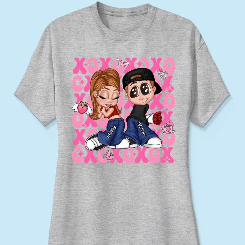 XOXO Y2K Couple Personalized Shirt, Gift for Him for Her - Image 14