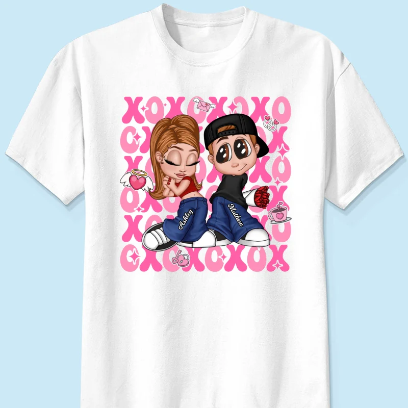 XOXO Y2K Couple Personalized Shirt, Gift for Him for Her - Image 9