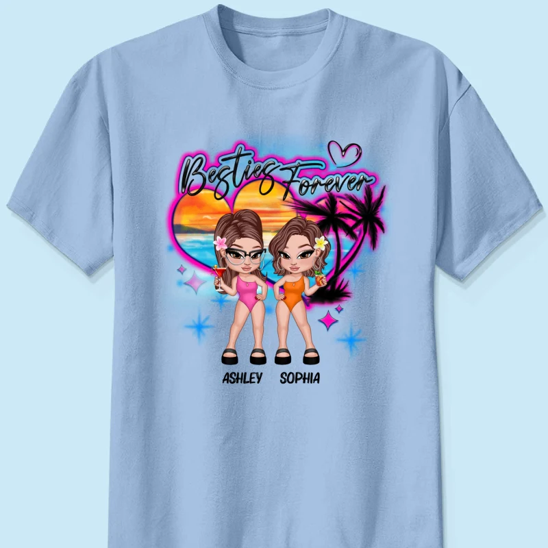 Y2K Besties Airbrushed Summer Beach Personalized Shirt - Image 10