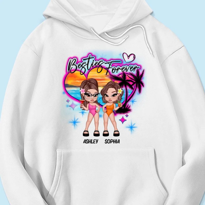Y2K Besties Airbrushed Summer Beach Personalized Shirt - Image 15