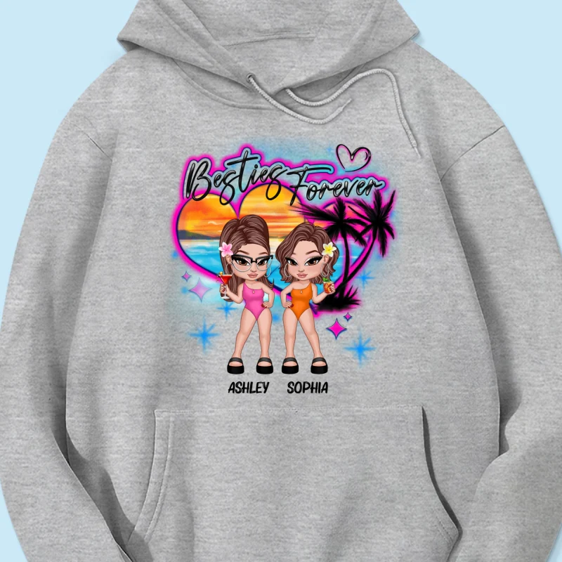 Y2K Besties Airbrushed Summer Beach Personalized Shirt - Image 16