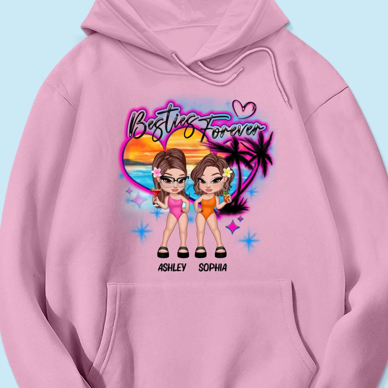 Y2K Besties Airbrushed Summer Beach Personalized Shirt - Image 17