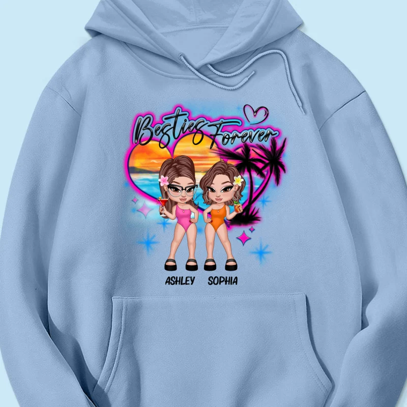 Y2K Besties Airbrushed Summer Beach Personalized Shirt - Image 18