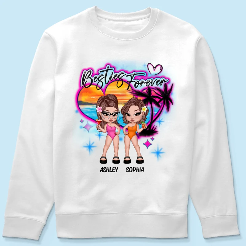 Y2K Besties Airbrushed Summer Beach Personalized Shirt - Image 19