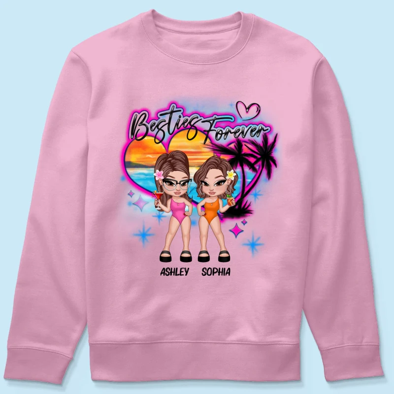 Y2K Besties Airbrushed Summer Beach Personalized Shirt - Image 21