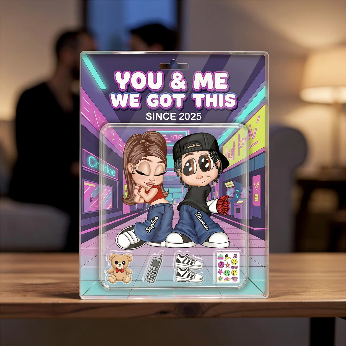 Y2K Couple Action Figure - Personalized Acrylic Block Plaque - Sentimental Valentine's Day Gift for him, for her - Image 7
