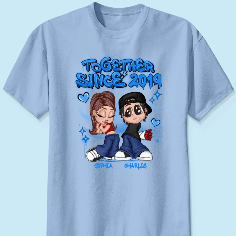 Y2K Couple Airbrushed - Personalized Shirt - Unique Valentine's Day Gift For Him, Gift For Her - Image 13