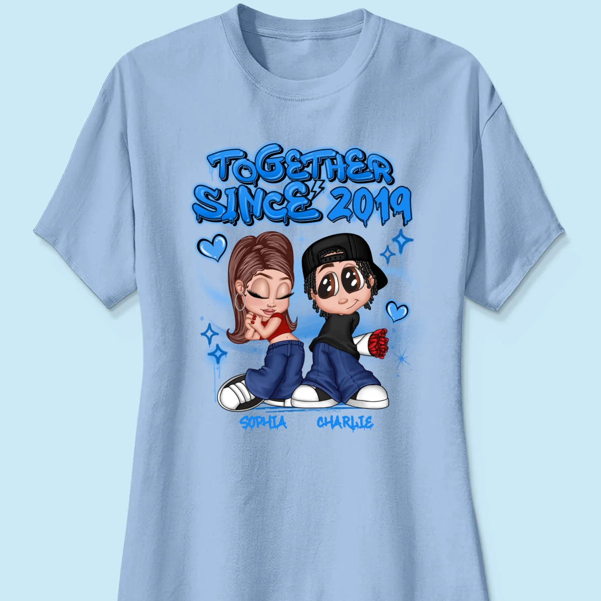 Y2K Couple Airbrushed - Personalized Shirt - Unique Valentine's Day Gift For Him, Gift For Her - Image 17