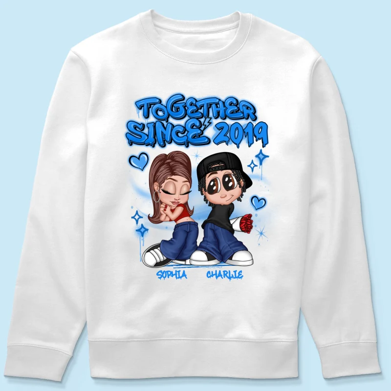 Y2K Couple Airbrushed - Personalized Shirt - Unique Valentine's Day Gift For Him, Gift For Her - Image 23