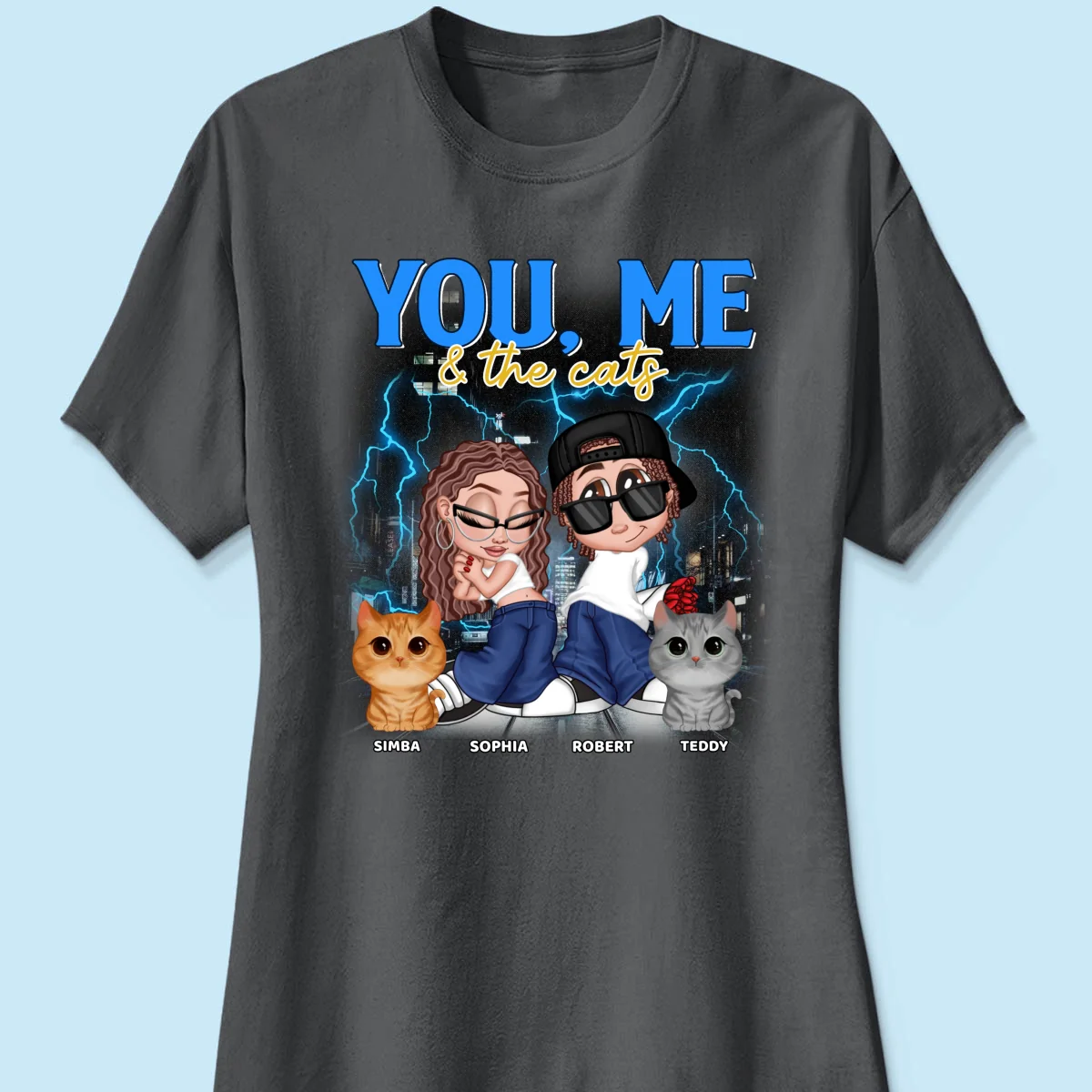 Y2K Couple And Cats Bootleg Personalized Shirt - Image 12
