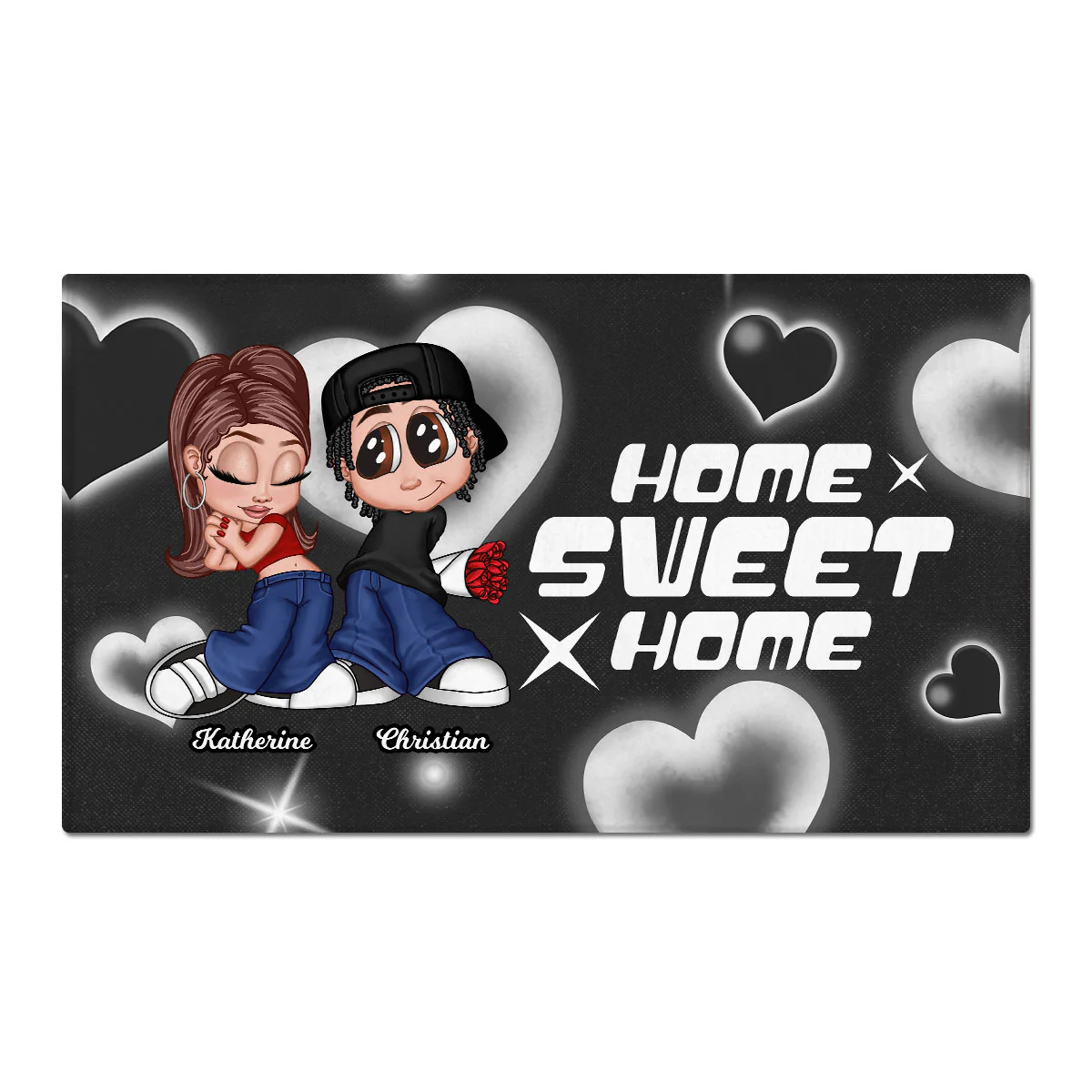 Y2K Couple Gift For Him For Her Personalized Doormat - Image 2