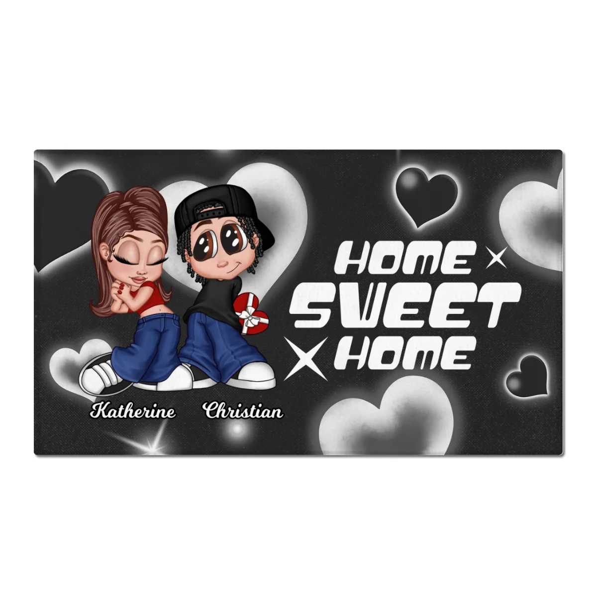 Y2K Couple Gift For Him For Her Personalized Doormat - Image 6