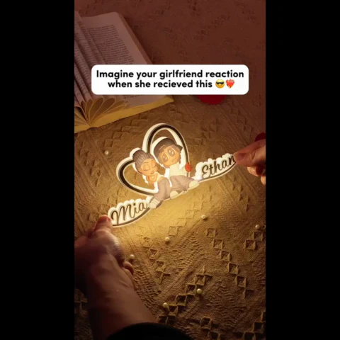 Y2K Couple Heart Shape With Names - Personalized Light Box - Unique Gift For Him, Gift For Her - Image 2