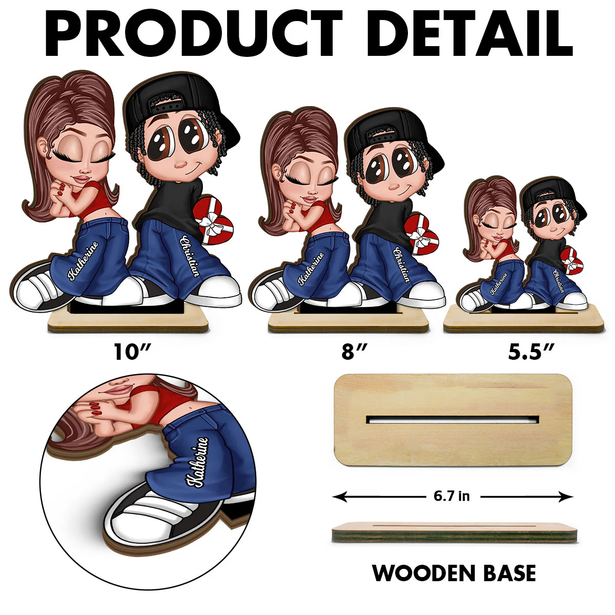 Y2K Couple Home Decor Gift For Him Gift For Her Personalized Standing Wooden Plaque - Image 7