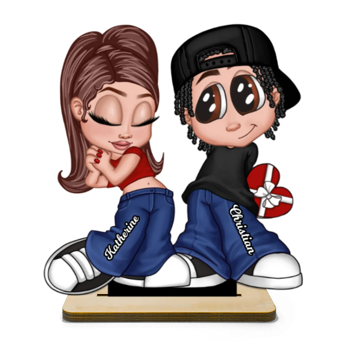 Y2K Couple Home Decor Gift For Him Gift For Her Personalized Standing Wooden Plaque - Image 9
