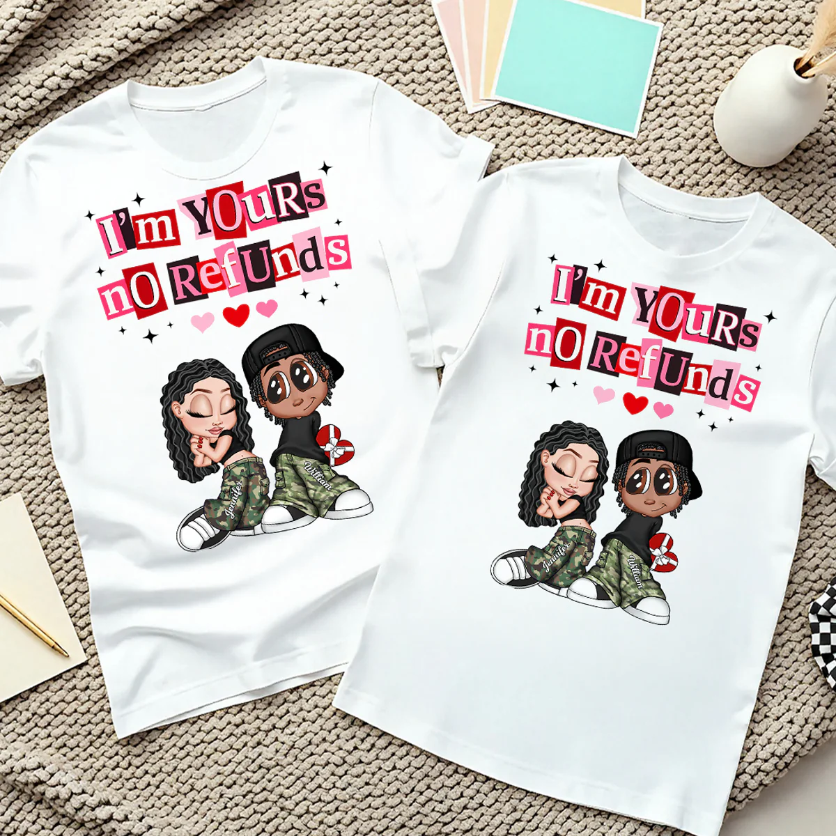 Y2K Couple I'm Yours No Refund - Personalized Shirt - Funny Valentine's Day Gift for Him, for Her, Matching Couple Shirts - Image 10