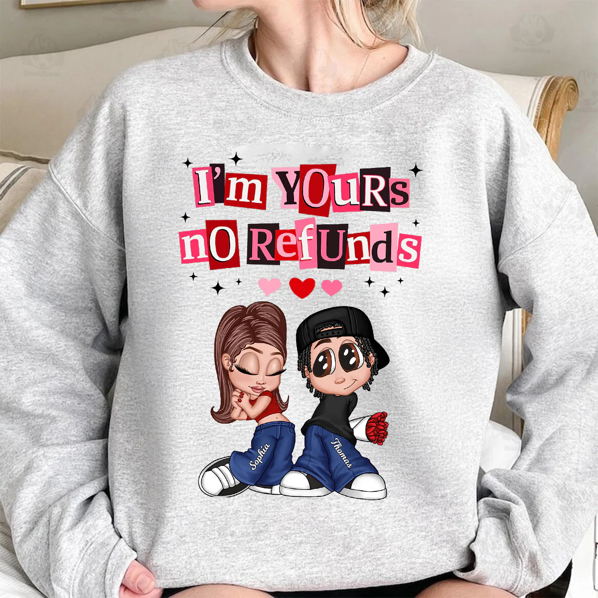 Y2K Couple I'm Yours No Refund - Personalized Shirt - Funny Valentine's Day Gift for Him, for Her, Matching Couple Shirts - Image 5